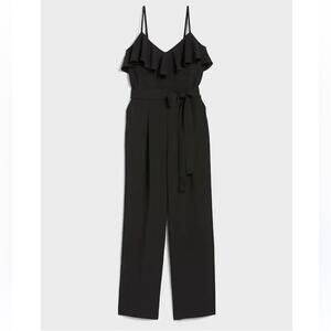 Banana Republic Factory Black Ruffle Jumpsuit